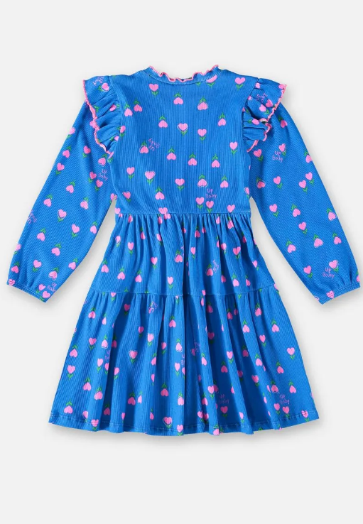 Vestido Estampado Manga Larga