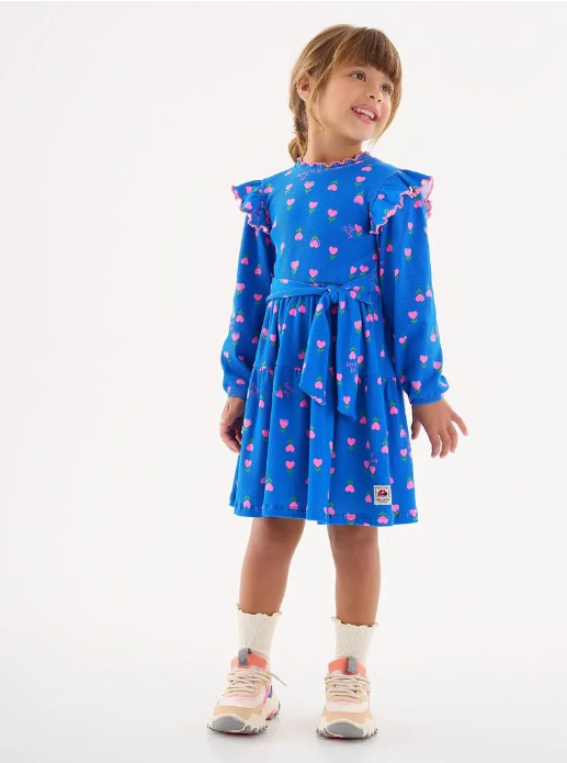 Vestido Estampado Manga Larga